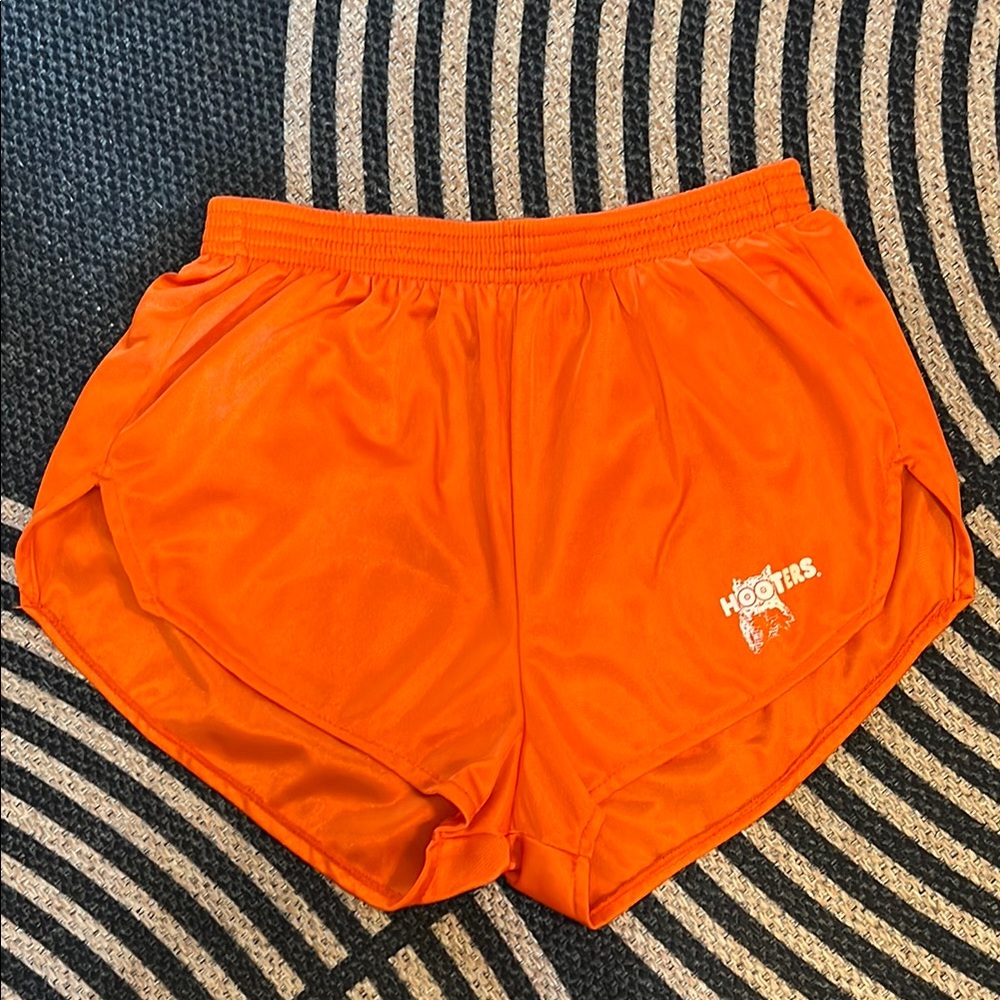 Vtg Iconic Hooters Orange Athletic Shorts Lightweight Short Shorts 🦉 80’s